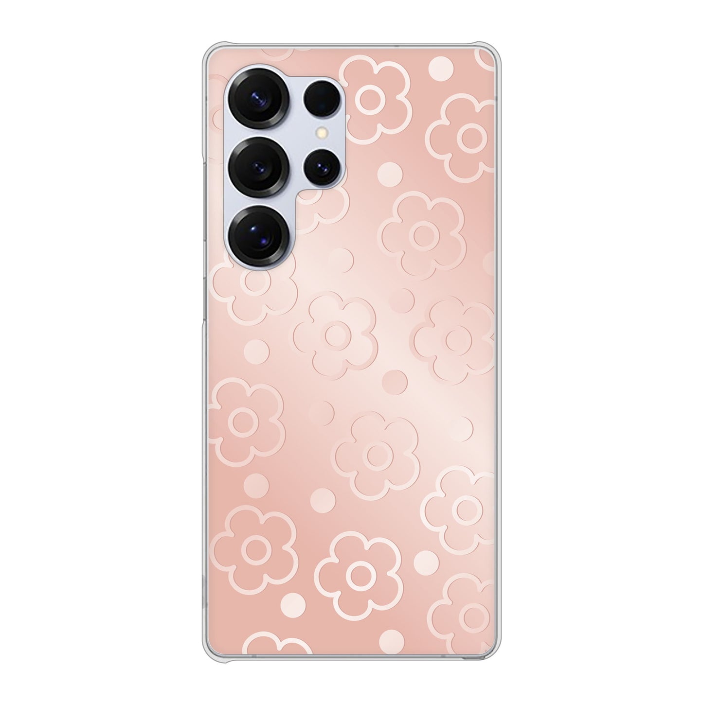 Galaxy S25 Ultra SCG32 au エンボス風デイジーシンプル ハードケース 背面印刷