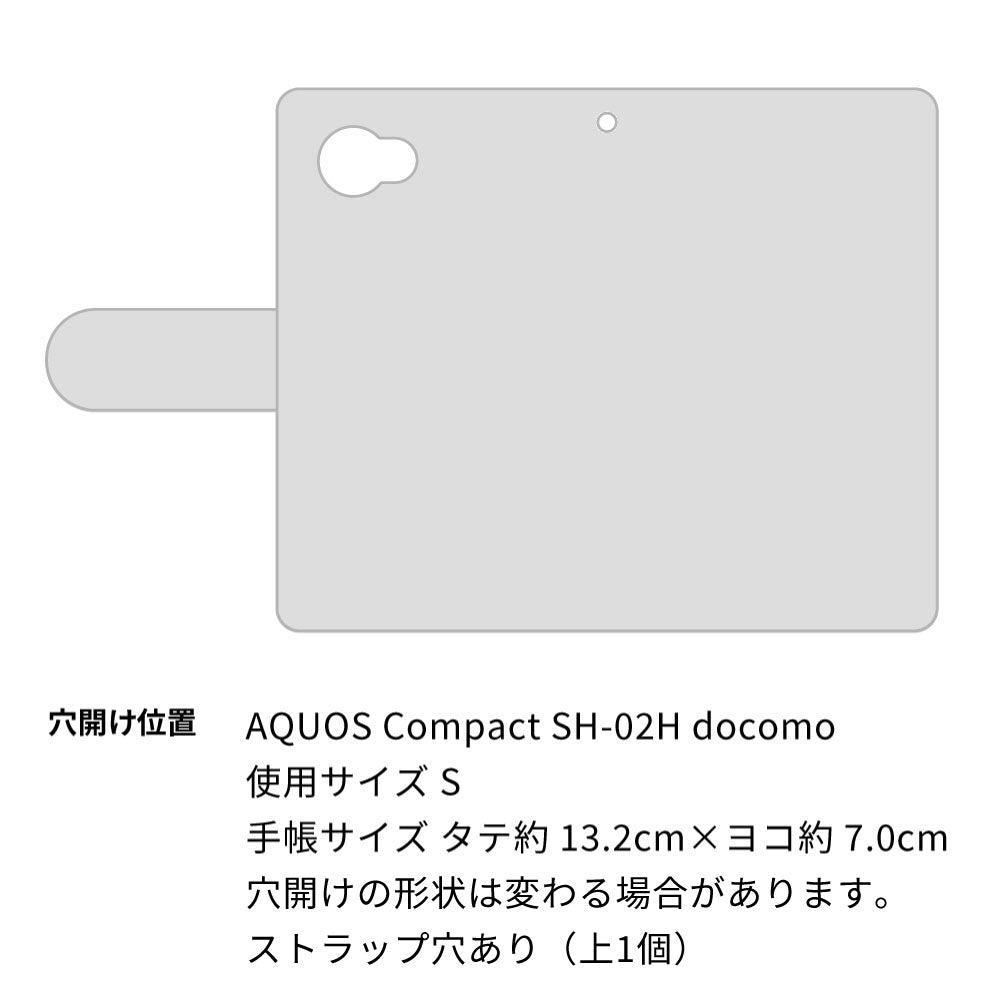 AQUOS Compact SH-02H docomo スマホケース 手帳型 ニコちゃん ハート デコ ラインストーン バックル 耐衝撃