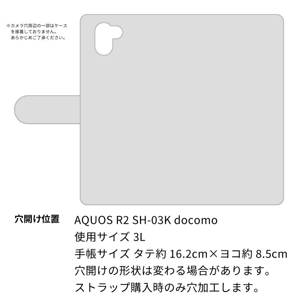 AQUOS R2 SH-03K docomo イタリアンレザー・シンプルタイプ手帳型ケース 耐衝撃