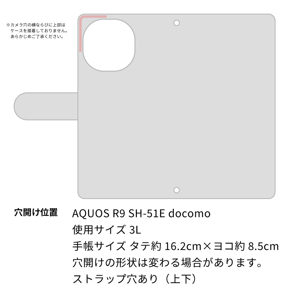 AQUOS R9 SH-51E docomo 姫路レザー シュリンクレザー ナチュラルカラー スマホケース手帳型 ベルト付き 本革 耐衝撃