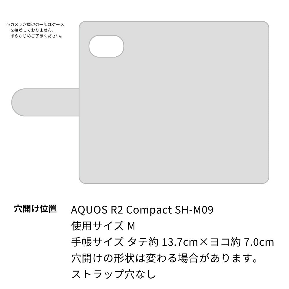 AQUOS R2 compact SH-M09 栃木レザー 手帳型 Sジーンズ ベルトなし マグネットなし 本革 スマホケース 耐衝撃