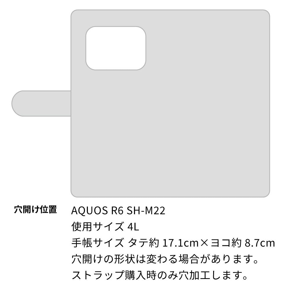 AQUOS R6 SH-M22 ステンドグラス＆イタリアンレザー 手帳型ケース 耐衝撃