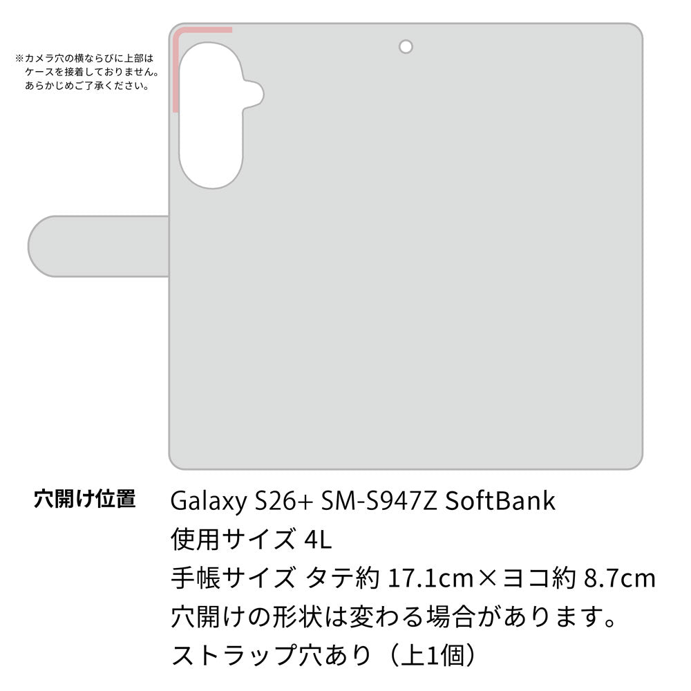 Galaxy S26+ SM-S947Z SoftBank 昭和レトロ 花柄 高画質仕上げ プリント手帳型ケース