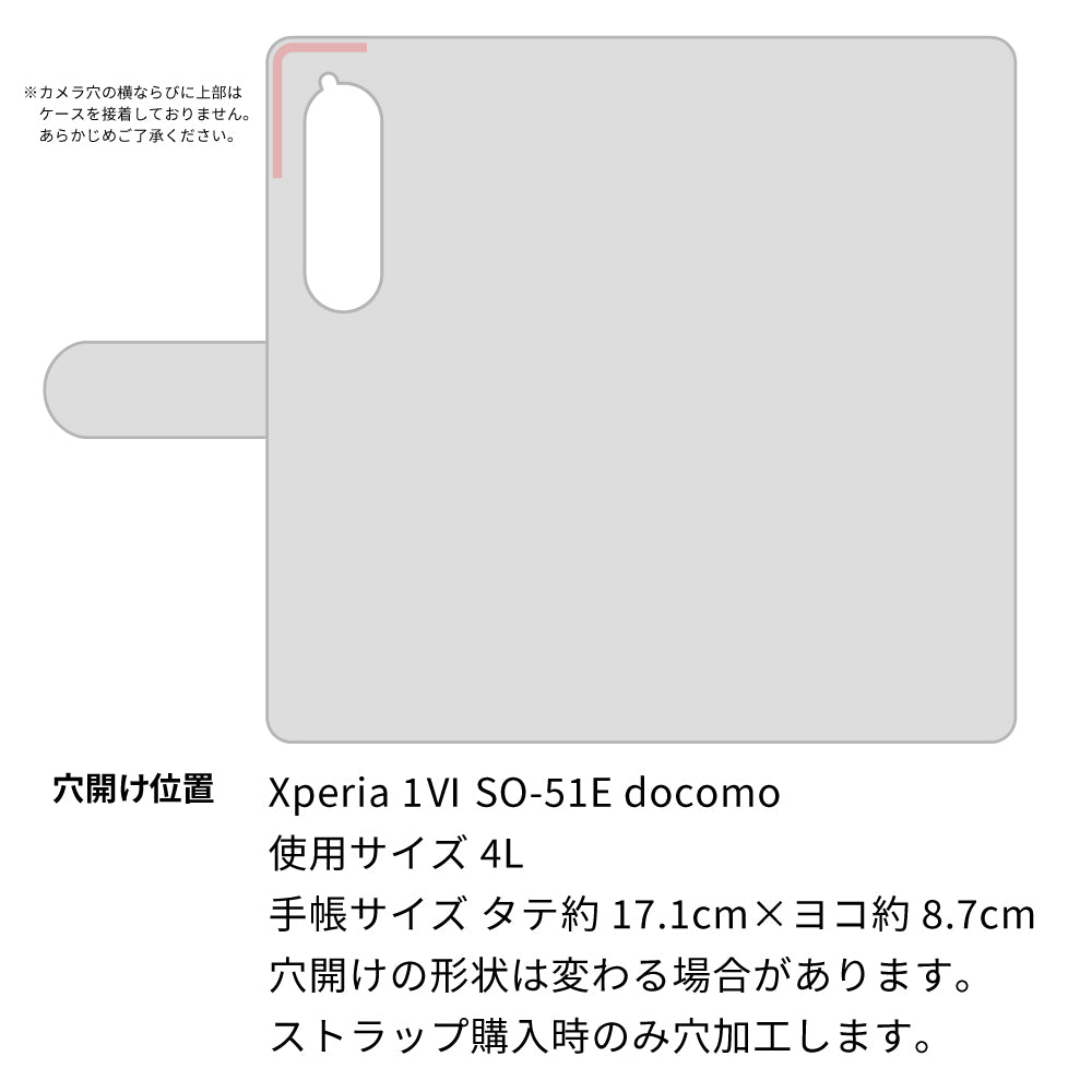 Xperia 1 VI SO-51E docomo 水玉帆布×本革仕立て 手帳型ケース 耐衝撃