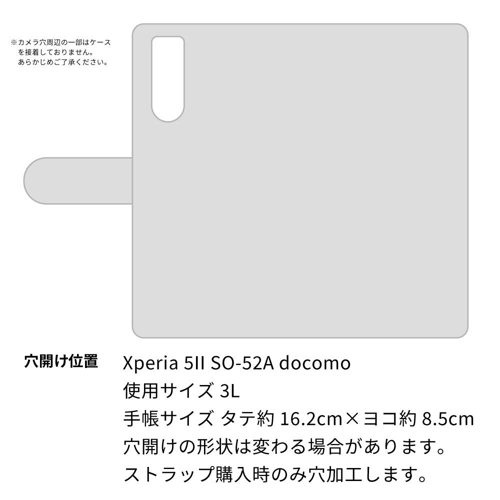 Xperia 5 II SO-52A docomo ステンドグラス＆イタリアンレザー 手帳型ケース 耐衝撃
