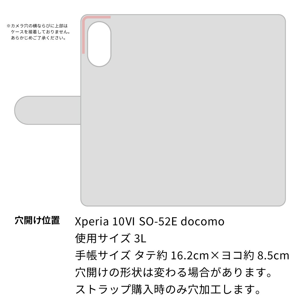 Xperia 10 VI SO-52E docomo 水玉帆布×本革仕立て 手帳型ケース 耐衝撃