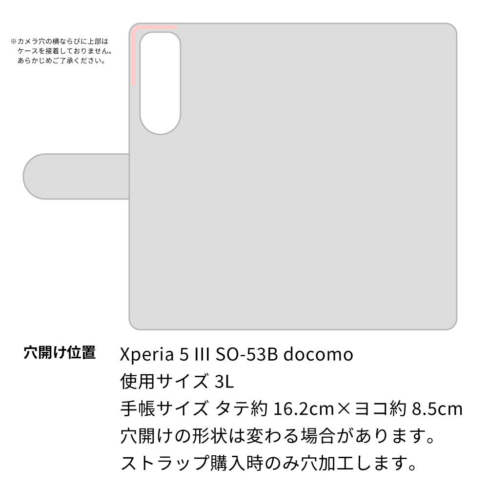 Xperia 5 III SO-53B docomo ステンドグラス＆イタリアンレザー 手帳型ケース 耐衝撃