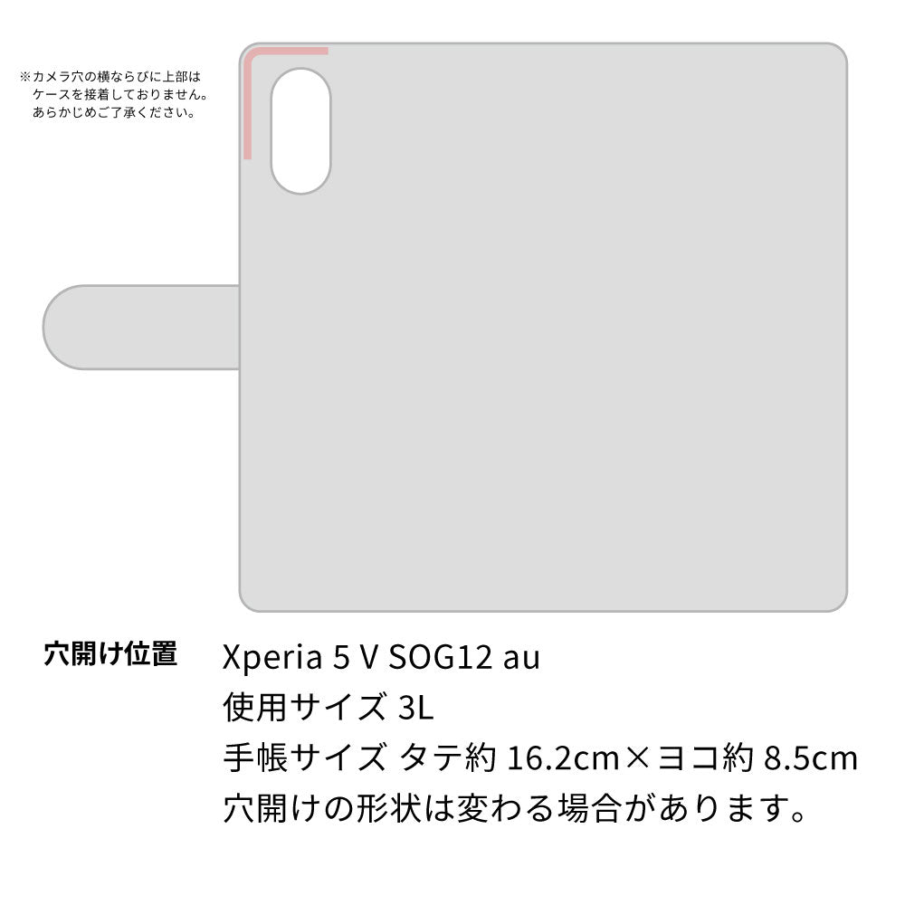 Xperia 5 V SOG12 au スマホショルダー 【 手帳型 Simple 名入れ 長さ調整可能ストラップ付き 】 耐衝撃