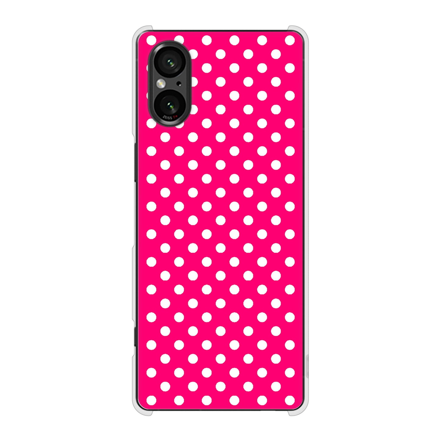 Xperia 5 V SOG12 au シンプル柄（水玉） ハードケース 背面印刷