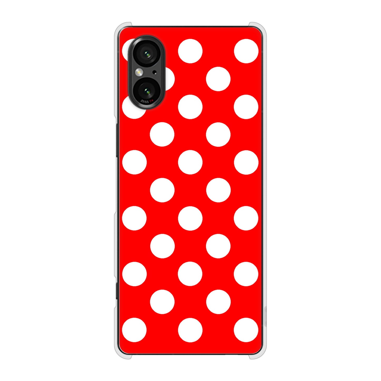 Xperia 5 V SOG12 au シンプル柄（水玉） ハードケース 背面印刷