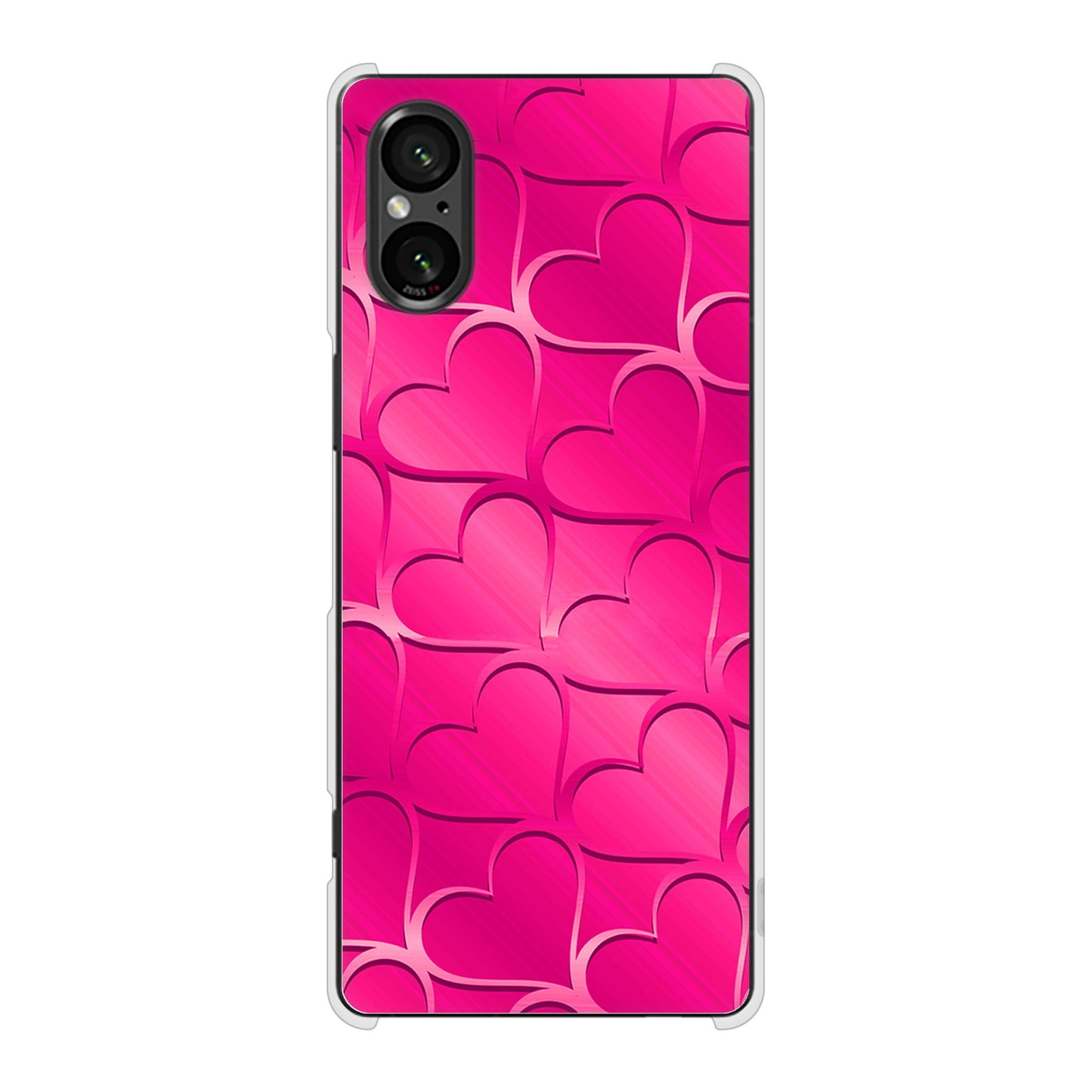 Xperia 5 V SOG12 au かくれハート ハードケース 背面印刷