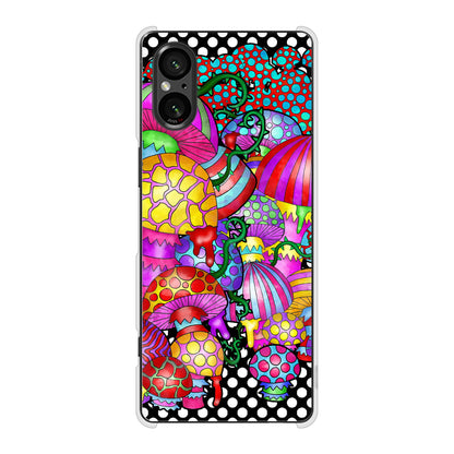 Xperia 5 V SOG12 au むかいあぐる きのこ ハードケース 背面印刷