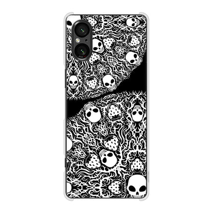 Xperia 5 V SOG12 au むかいあぐる 苺骸骨曼荼羅 ハードケース 背面印刷