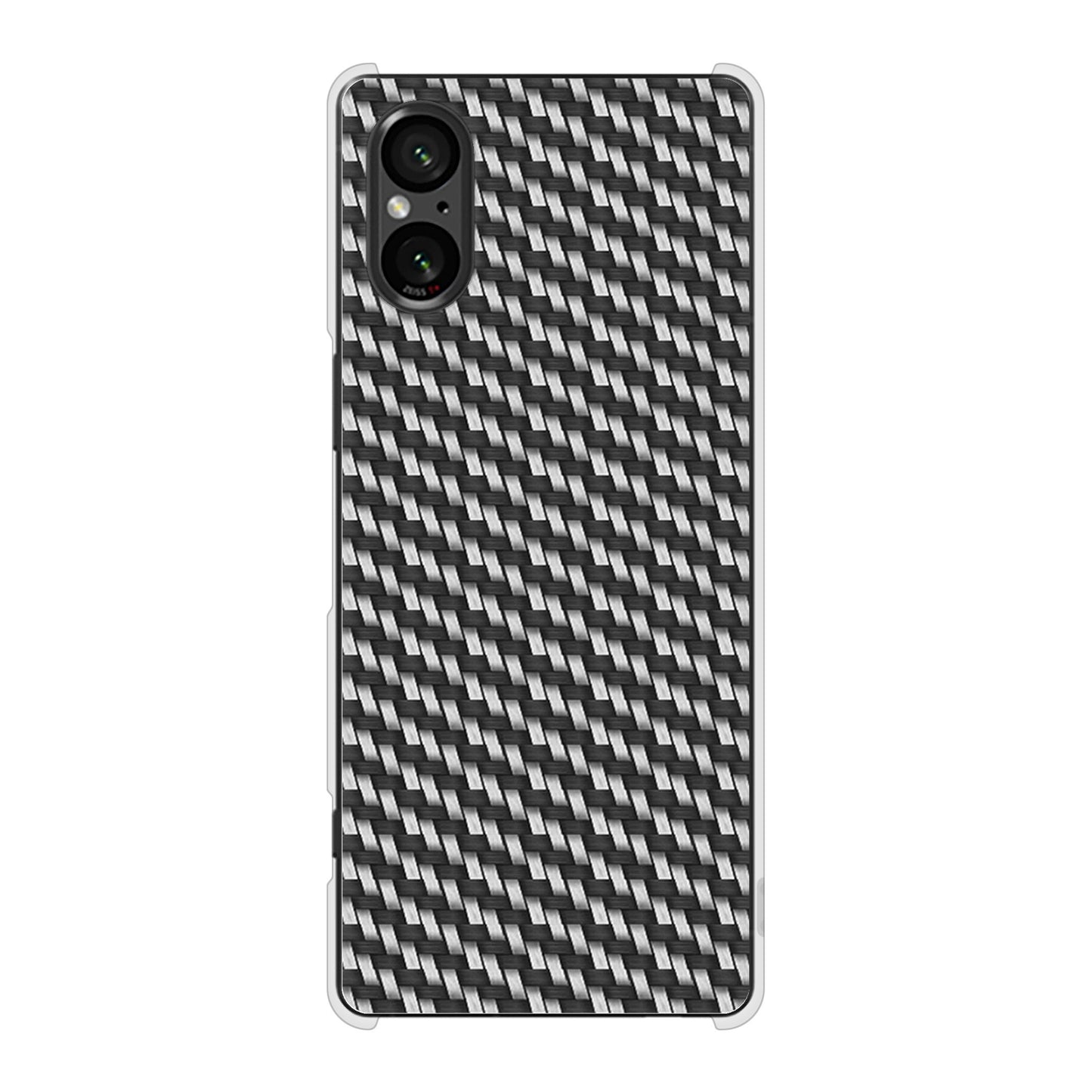 Xperia 5 V SOG12 au カーボン ハードケース 背面印刷