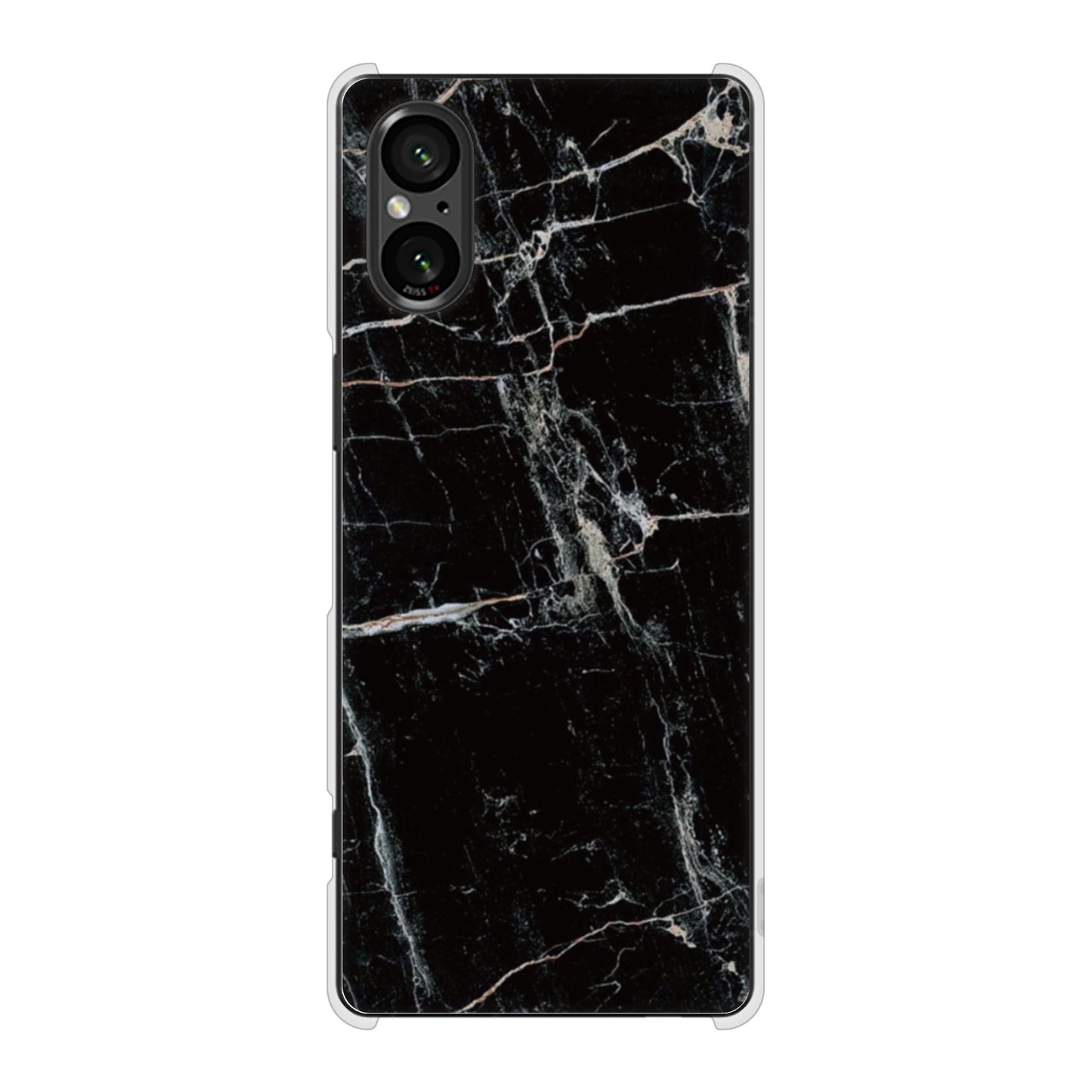 Xperia 5 V SOG12 au 大理石BK ハードケース 背面印刷