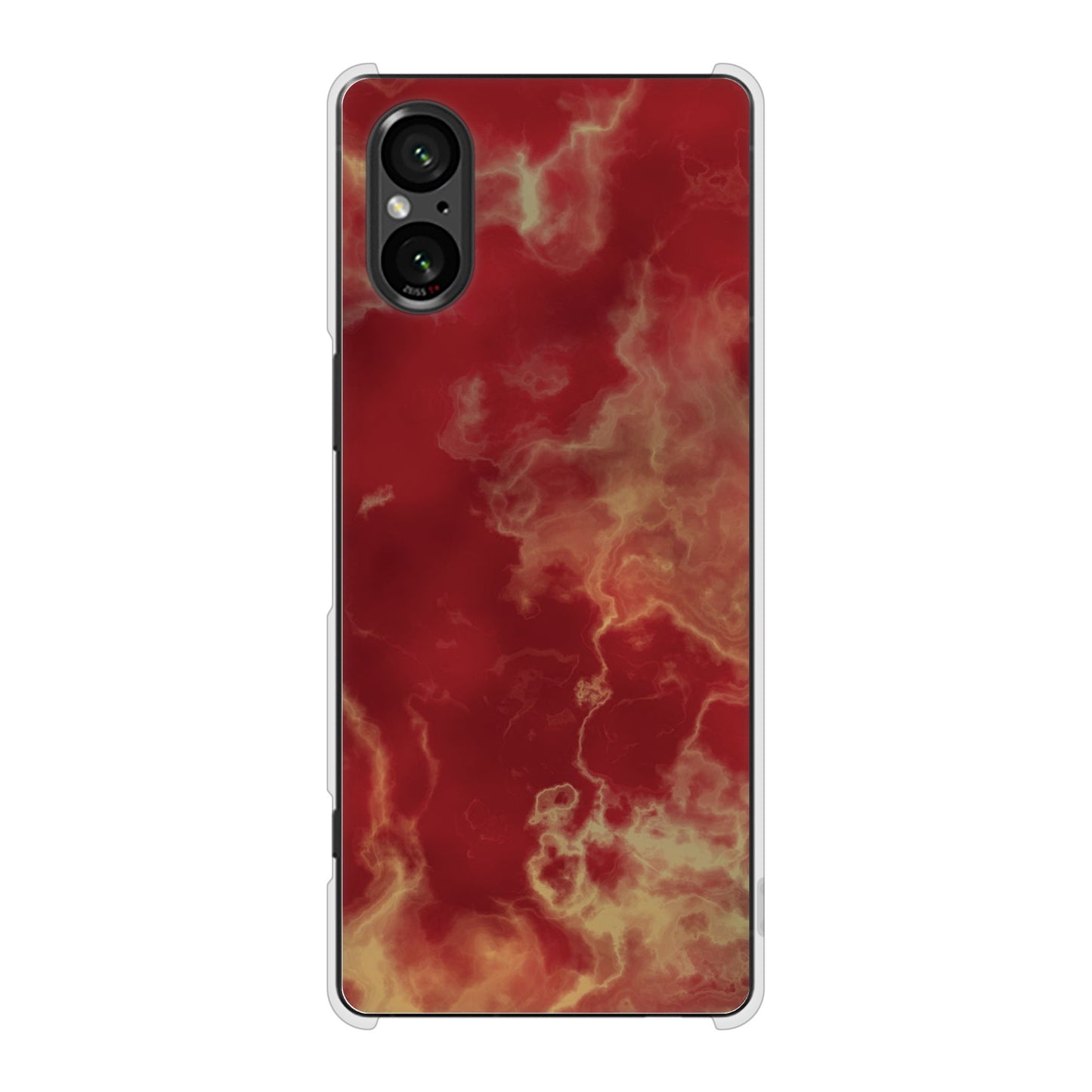 Xperia 5 V SOG12 au 大理石BK ハードケース 背面印刷