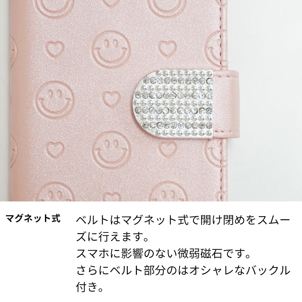 Google Pixel 11 スマホケース 手帳型 ニコちゃん ハート デコ ラインストーン バックル 耐衝撃