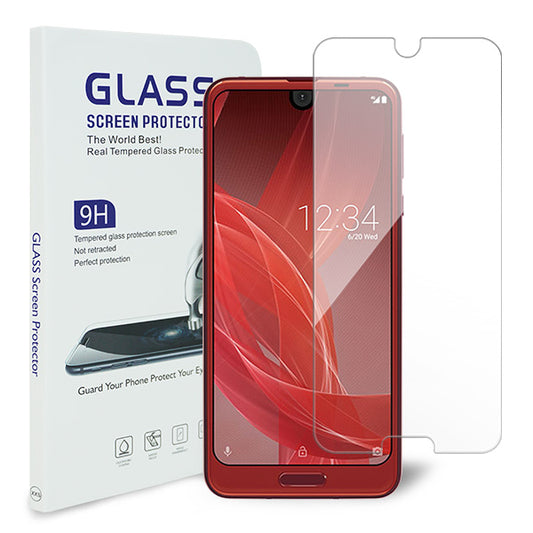 AQUOS R2 SHV42 au 強化ガラス液晶保護フィルム 0.5mm 表面硬度9H 衝撃吸収 指紋防止 防水