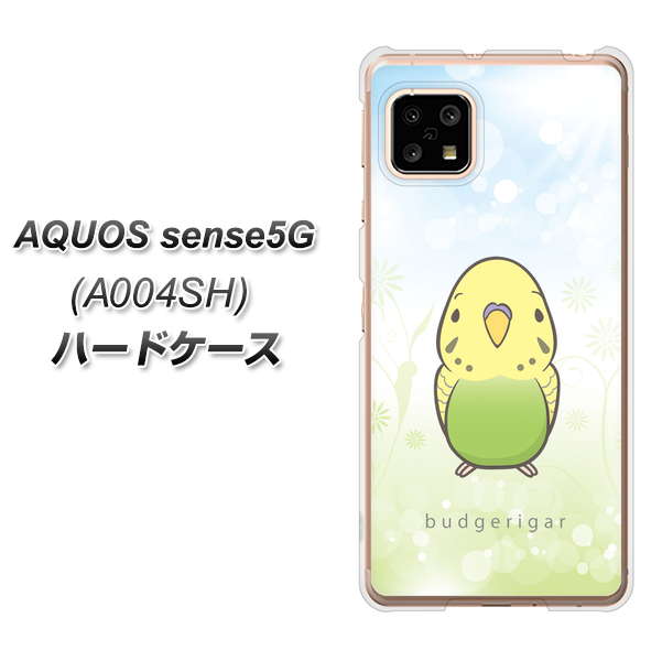 AQUOS sense5G A004SH SoftBank SC838 セキセイインコ グリーン ハードケース 背面印刷