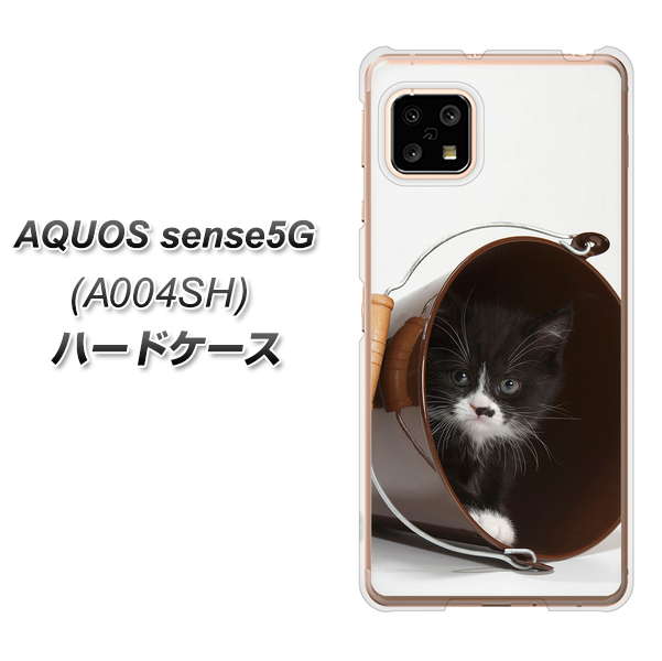 AQUOS sense5G A004SH SoftBank VA800 ネコとバケツ ハードケース 背面印刷