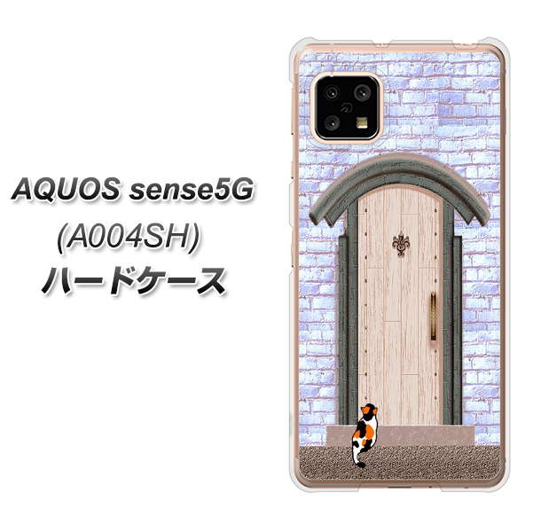 AQUOS sense5G A004SH SoftBank YA952 石ドア02 素材クリア ハードケース 背面印刷