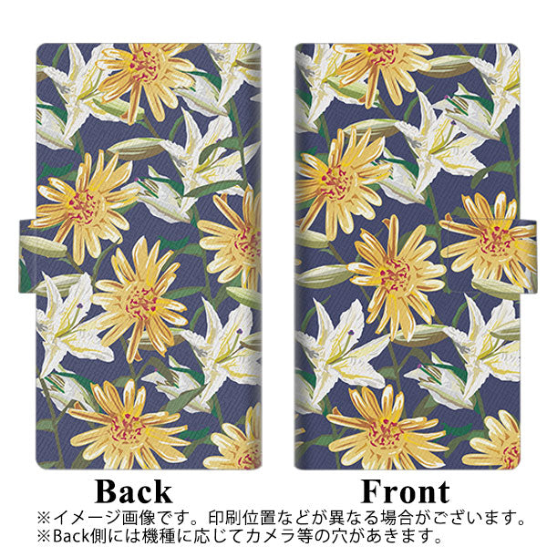 iPhone 7 SC893 ボタニカル デイジー＆リリー 薄型スリム プリント手帳型ケース