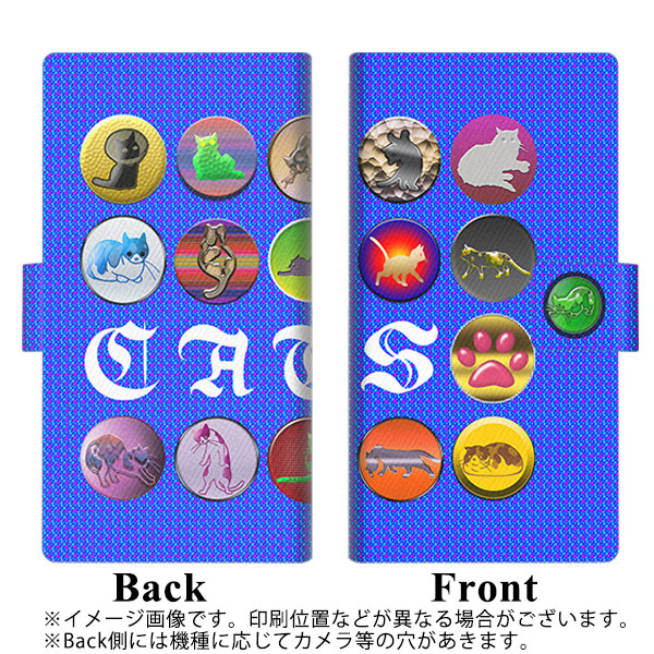 iPhone8 画質仕上げ プリント手帳型ケース(薄型スリム)【YA912 CAT PINS02】