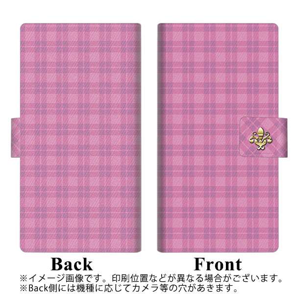 iPhone8 YB824 チェック ピンク 薄型スリム プリント手帳型ケース