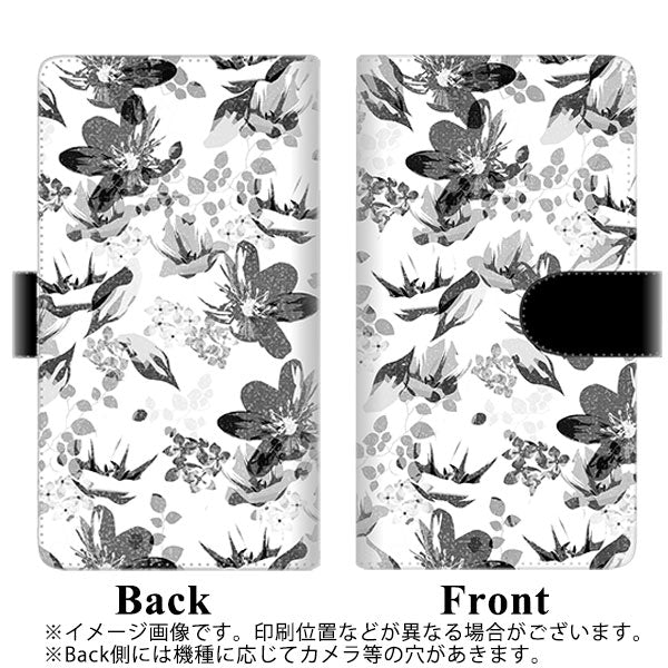 docomo らくらくスマートフォン3 F-06F 高画質仕上げ プリント手帳型ケース(通常型)【SC914 花柄モノトーン 03】