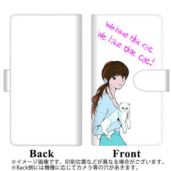 docomo らくらくスマートフォン3 F-06F 高画質仕上げ プリント手帳型ケース(通常型)【YE916 ネコ大好き】