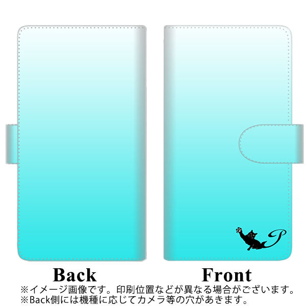docomo らくらくスマートフォン3 F-06F 高画質仕上げ プリント手帳型ケース(通常型)【YI857 イニシャル ネコ P】