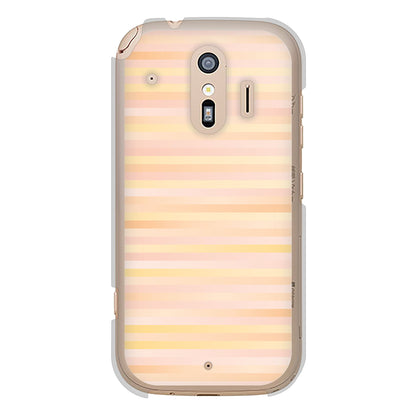 らくらくスマートフォン F-42A docomo グラデーションボーダー ハードケース 背面印刷