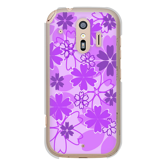 らくらくスマートフォン F-42A docomo 重なり合う花 ハードケース 背面印刷
