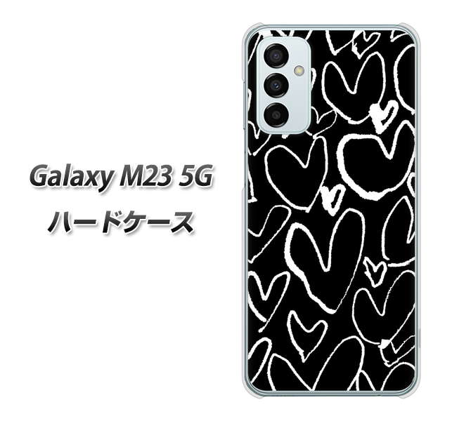 Galaxy M23 5G 1124 ハート BK＆WH ハードケース 背面印刷