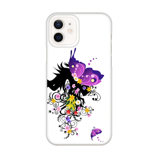 iPhone 12 146 蝶の精と春の花 ハードケース 背面印刷