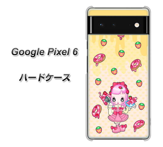 Google Pixel 6 AG815 ストロベリードーナツ（水玉黄） ハードケース 背面印刷