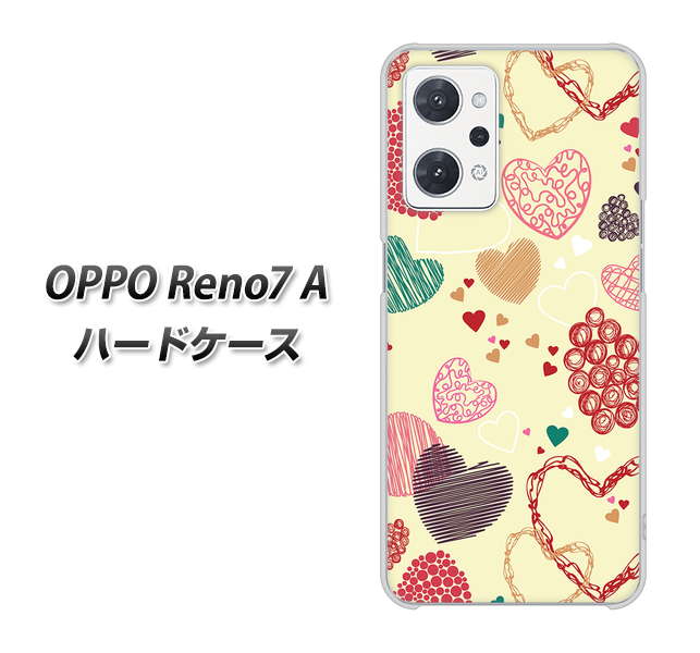 OPPO Reno7 A 480 素朴なハート ハードケース 背面印刷
