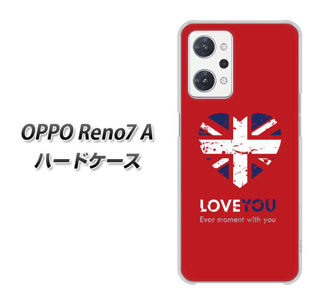 OPPO Reno7 A SC804 ユニオンジャック ハートビンテージレッド ハードケース 背面印刷