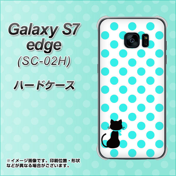 Galaxy S7 edge SC-02H docomo EK809 ネコとシンプル ライトブルー ハードケース 背面印刷