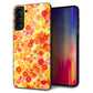 Galaxy S21+ 5G SCG10 au 強化ガラス＆TPUスマホケース ガラプリ【SC867 リバティプリント フルールドパルファン（イエロー）】