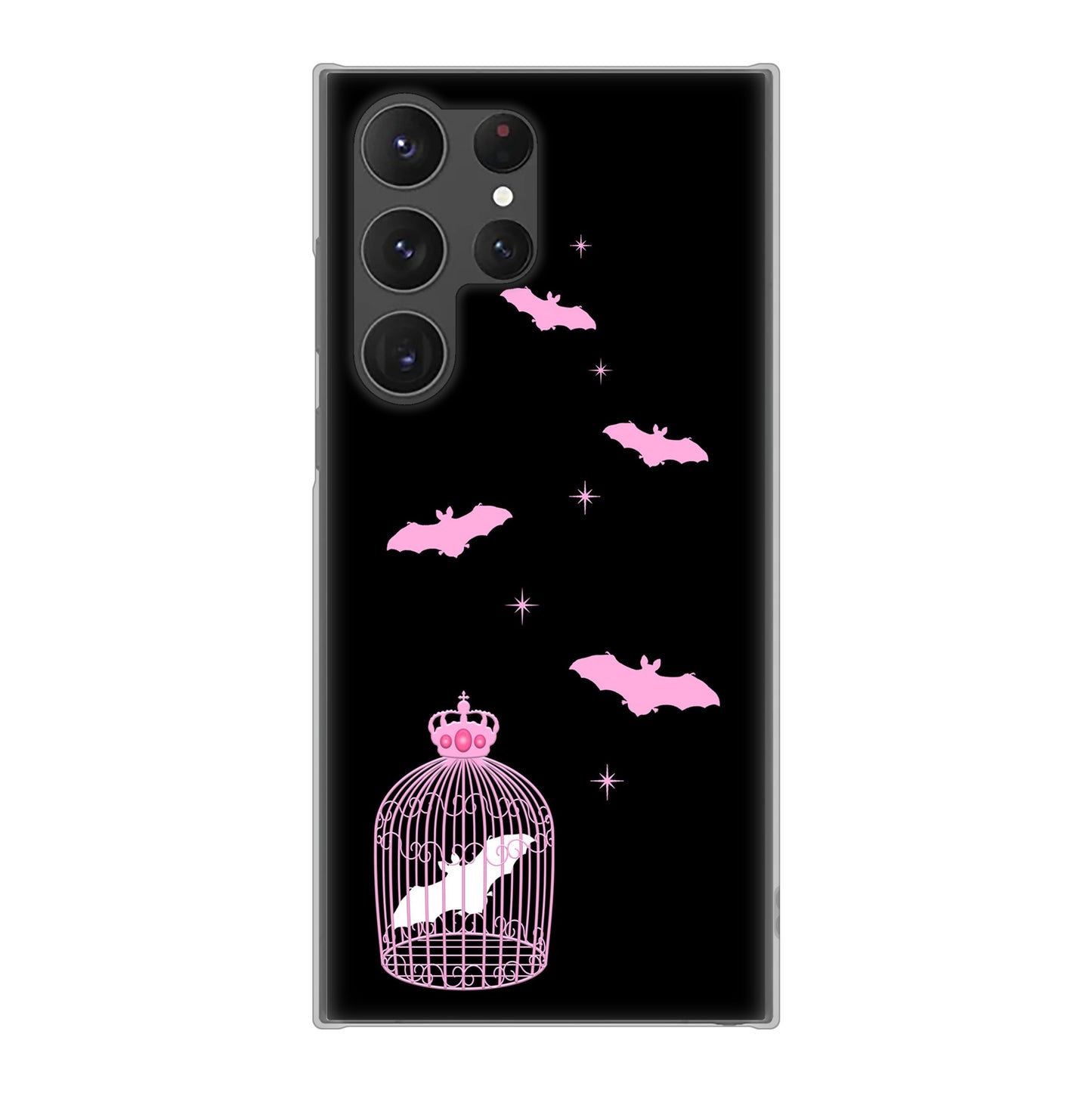Galaxy S23 Ultra SCG20 au むかいあぐる こうもりの王冠鳥かご ハードケース 背面印刷