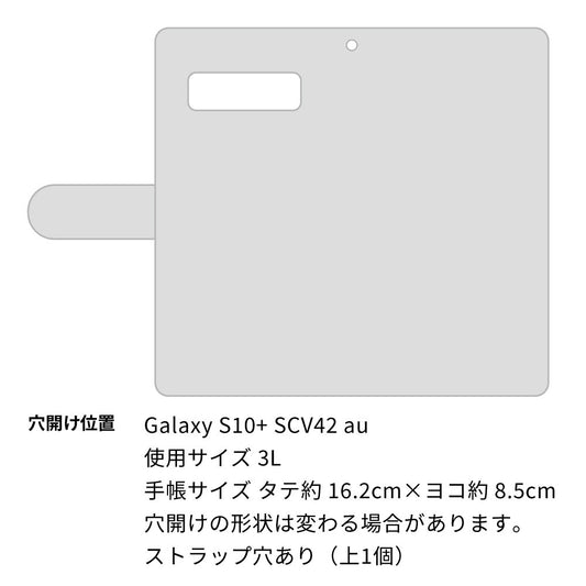 Galaxy S10+ SCV42 au SC843 エンボス風デイジーシンプル（ローズピンク） 薄型スリム プリント手帳型ケース