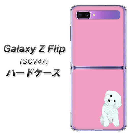 Galaxy Z Flip SCV47 au YJ069 トイプードルホワイト（ピンク） ハードケース 背面印刷