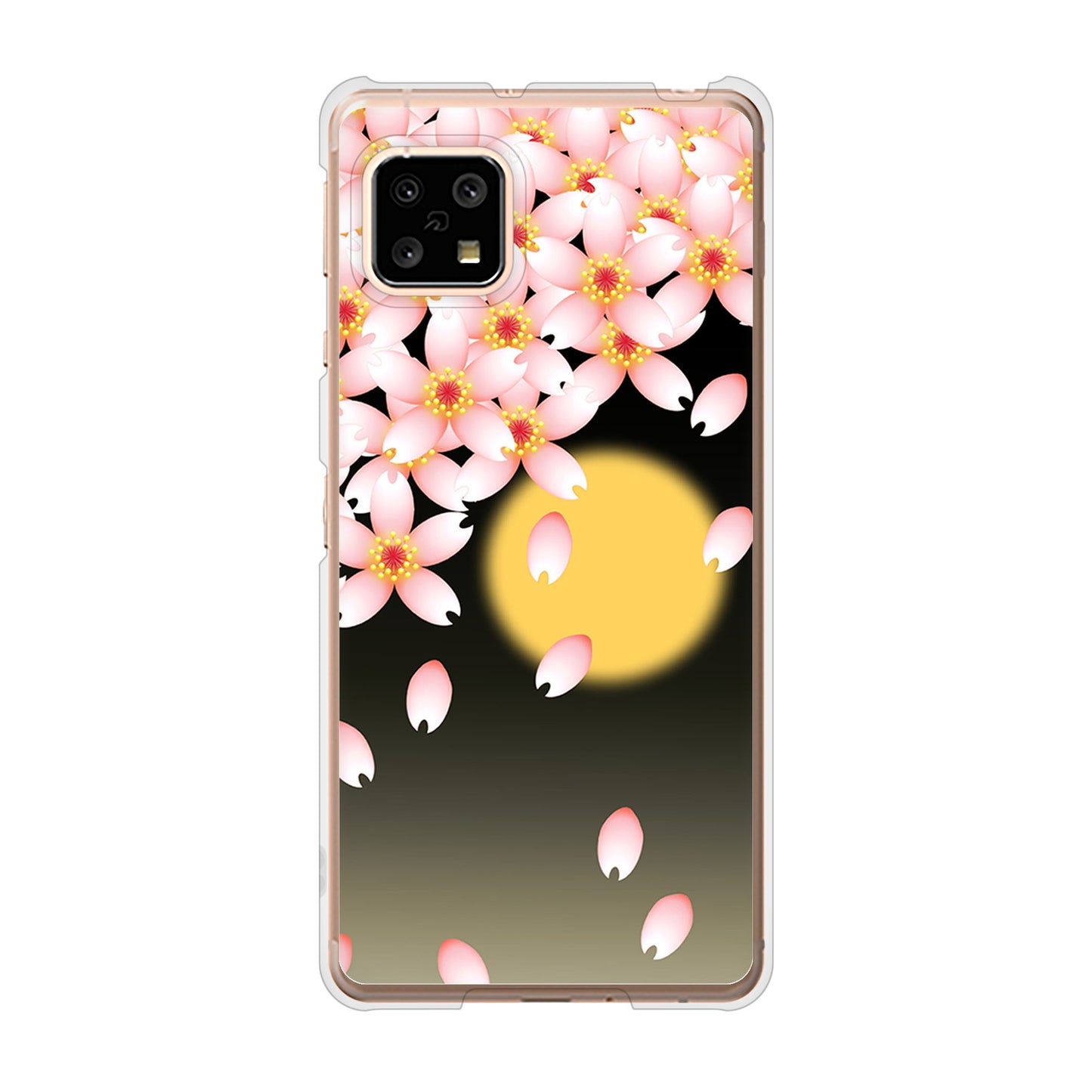 AQUOS sense4 SH-41A docomo 136 満月と夜桜 ハードケース 背面印刷