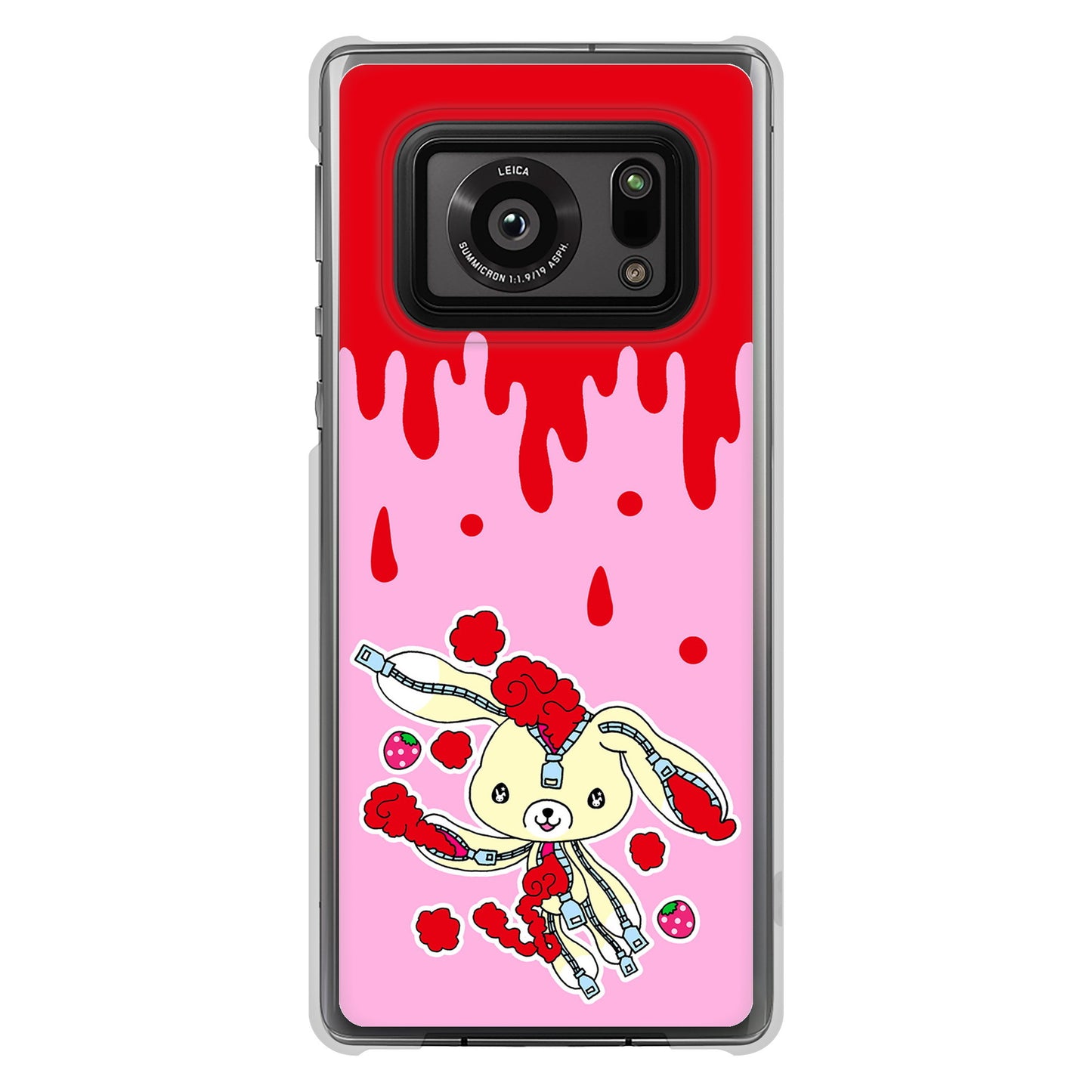AQUOS R6 SH-51B むかいあぐる ジッパーうさぎのジッピョン ハードケース 背面印刷