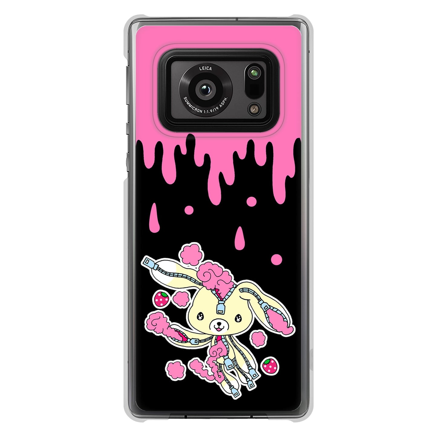 AQUOS R6 SH-51B むかいあぐる ジッパーうさぎのジッピョン ハードケース 背面印刷