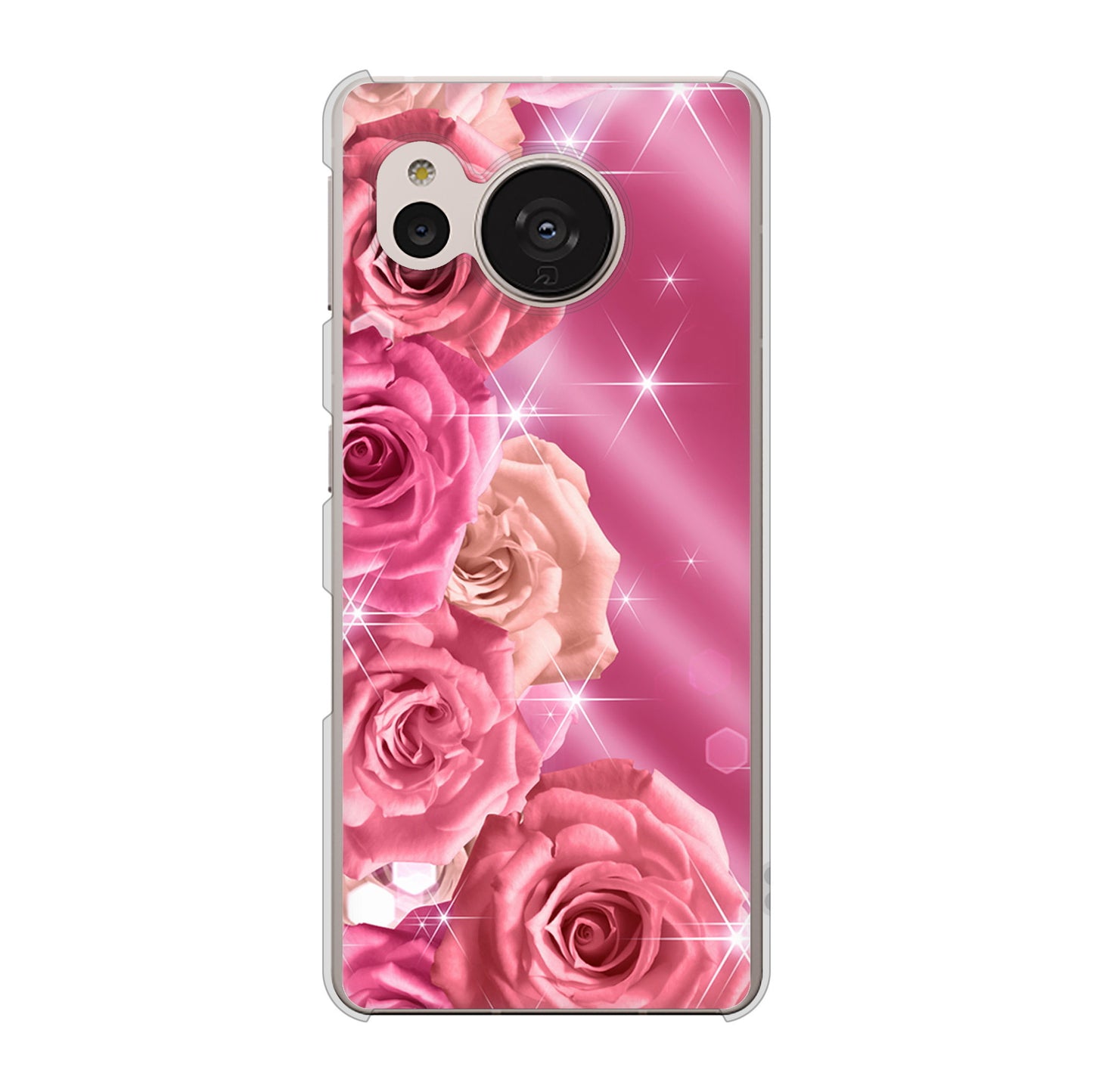 AQUOS sense7 SHG10 au 1182 ピンクの薔薇に誘われて ハードケース 背面印刷