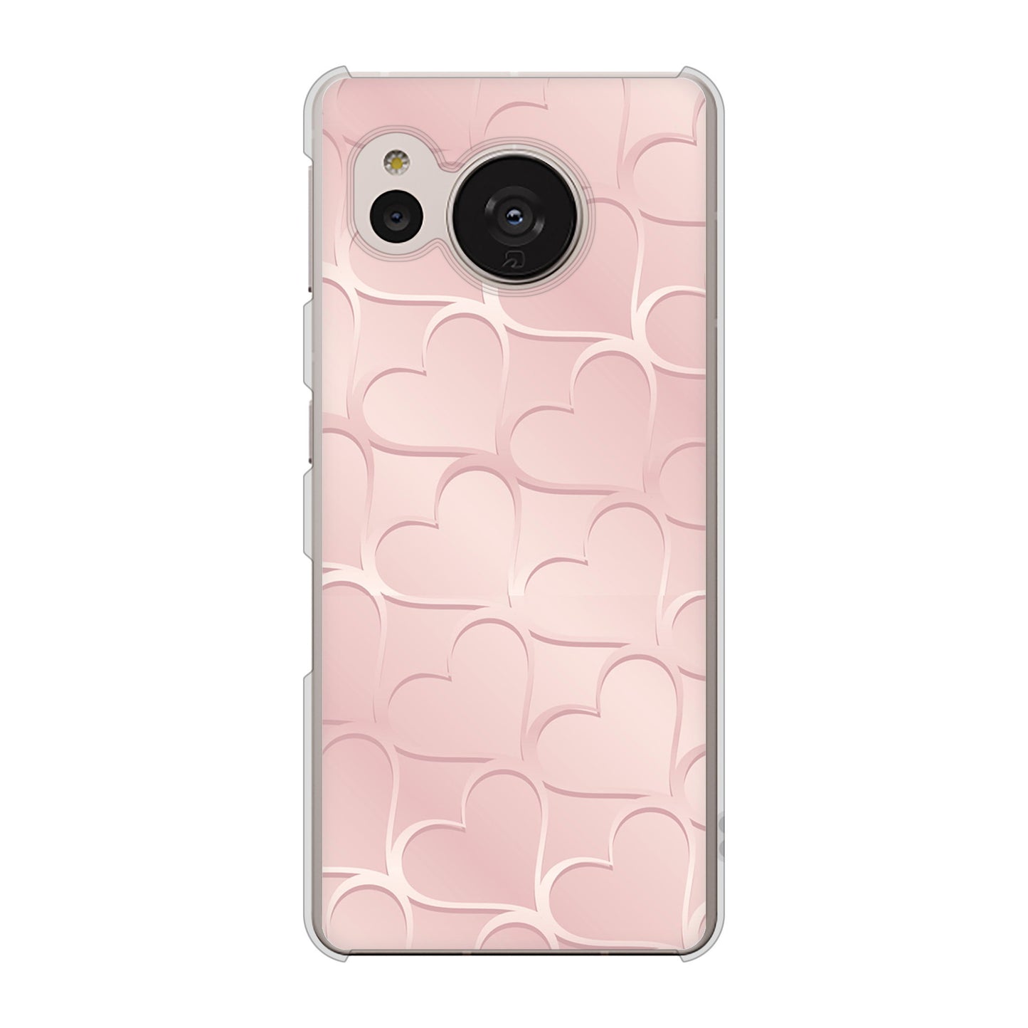 AQUOS sense7 SHG10 au 1340 かくれハート（ローズピンク） ハードケース 背面印刷