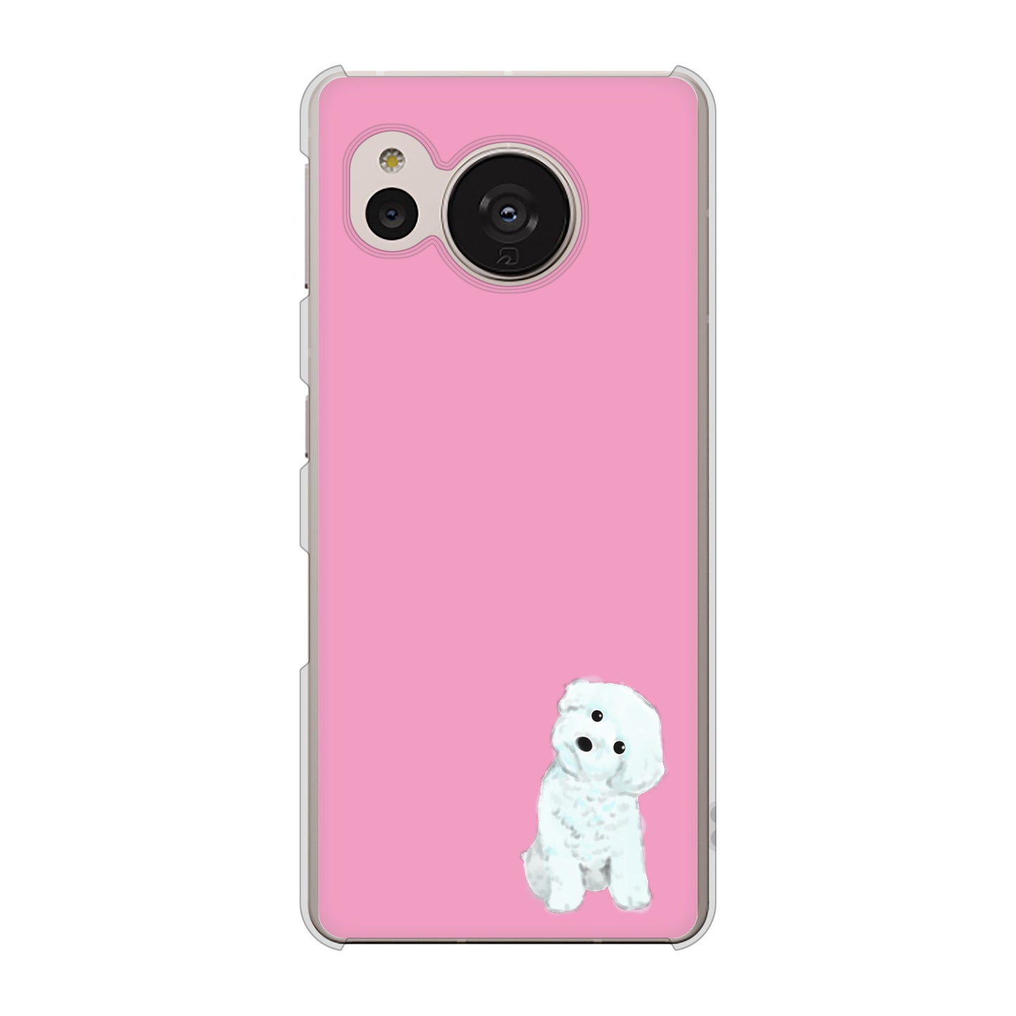 AQUOS sense7 SHG10 au YJ069 トイプードルホワイト（ピンク） ハードケース 背面印刷
