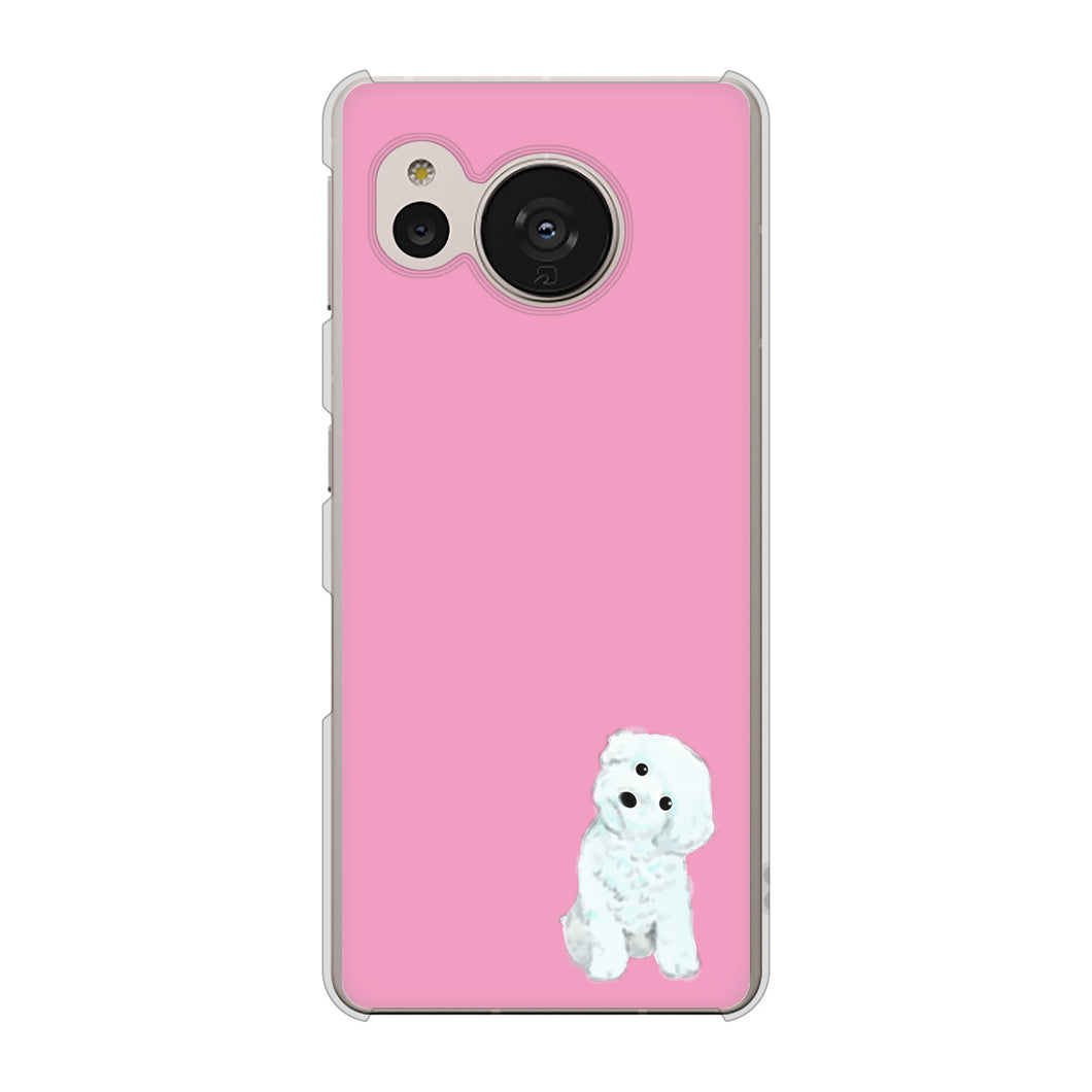 AQUOS sense7 SHG10 au YJ069 トイプードルホワイト（ピンク） ハードケース 背面印刷